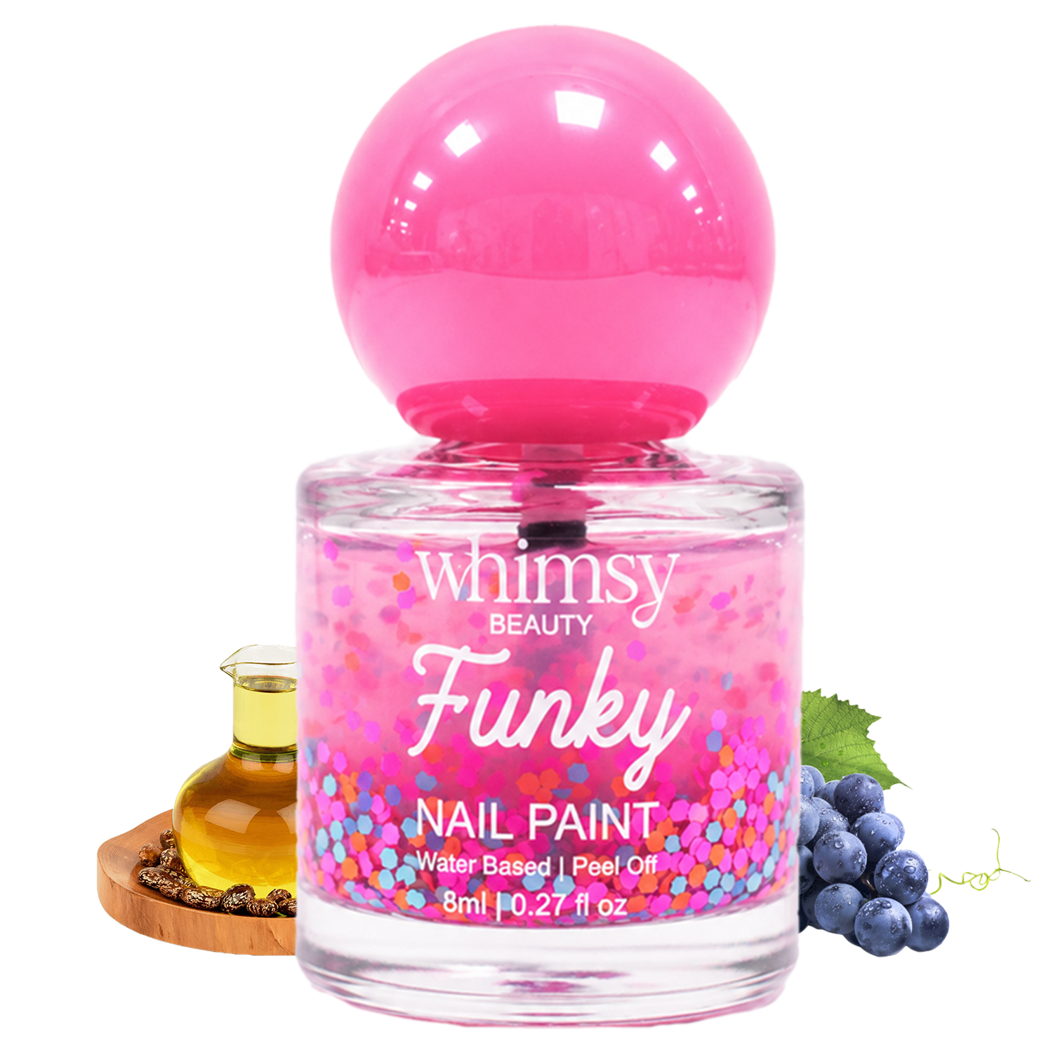 Whimsy Funky Coloured Glitter Nail Paint - 8ml