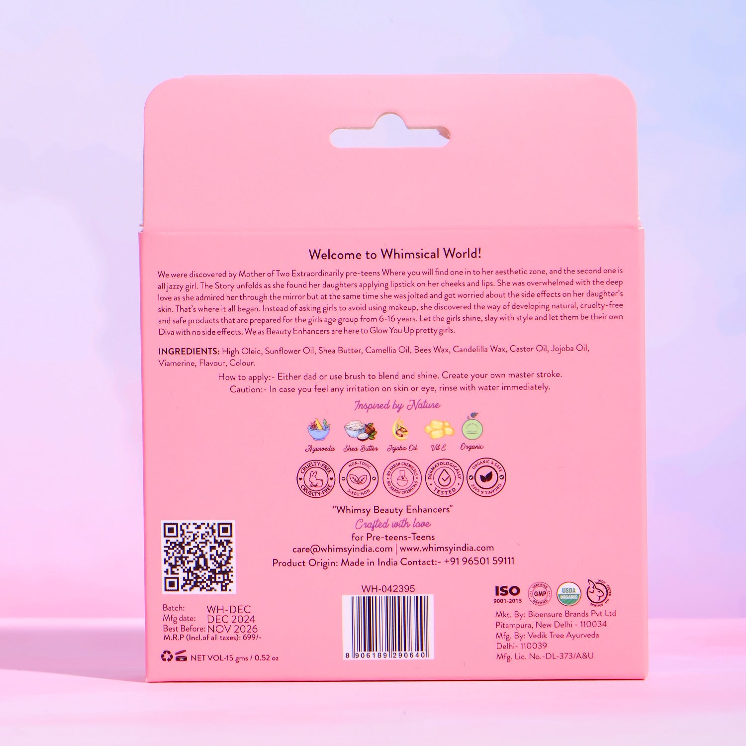 Whimsy Essential Care Lip Balms - Pack of 3