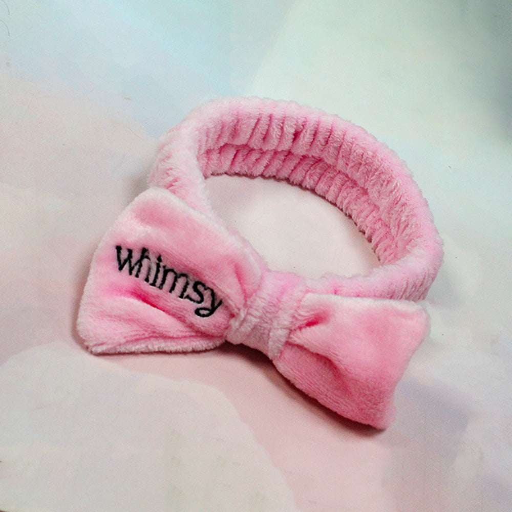 Whimsy Pink Plush Bow Hairband