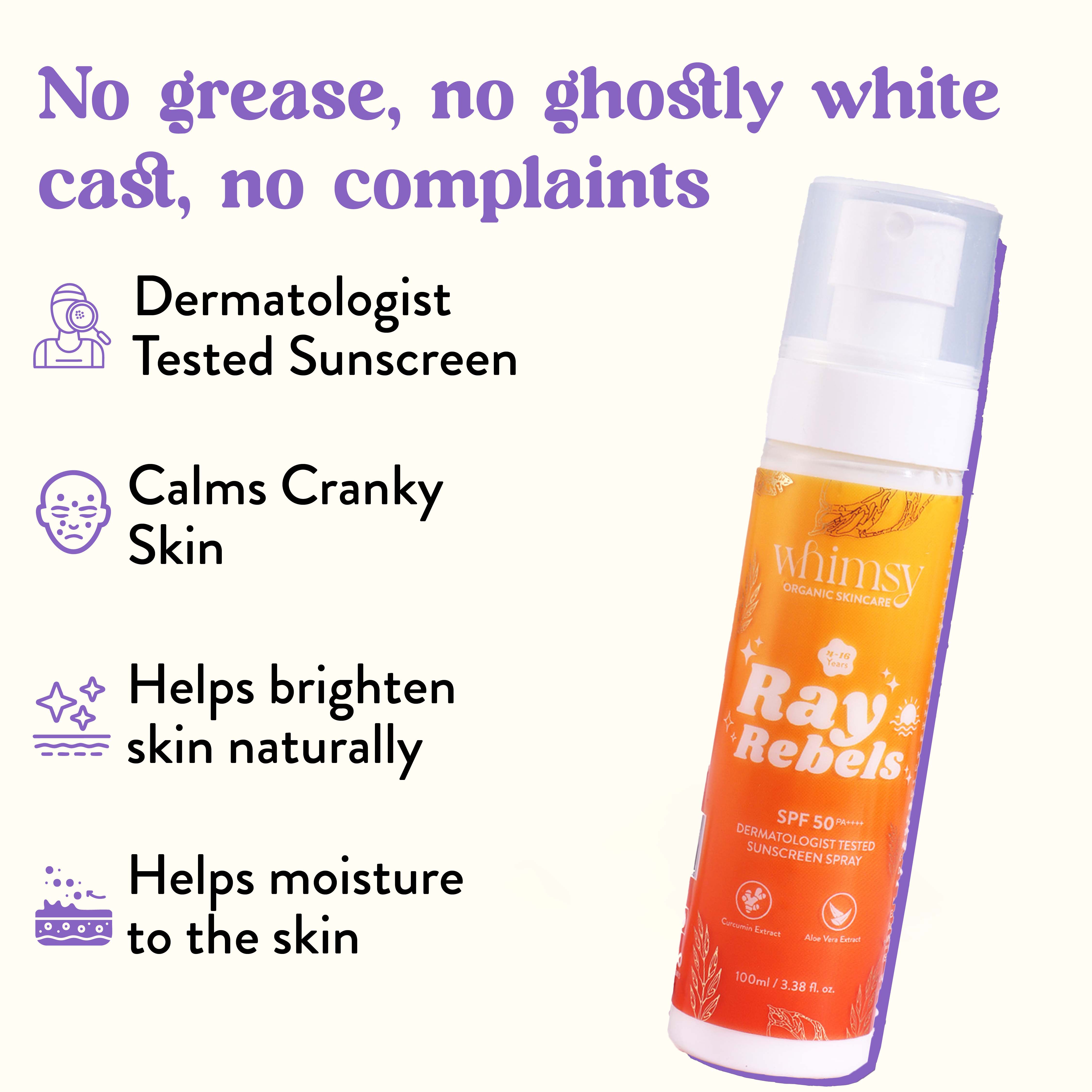 Whimsy Ray Rebels Sunscreen Spray - 100 ML (4-16 Years)