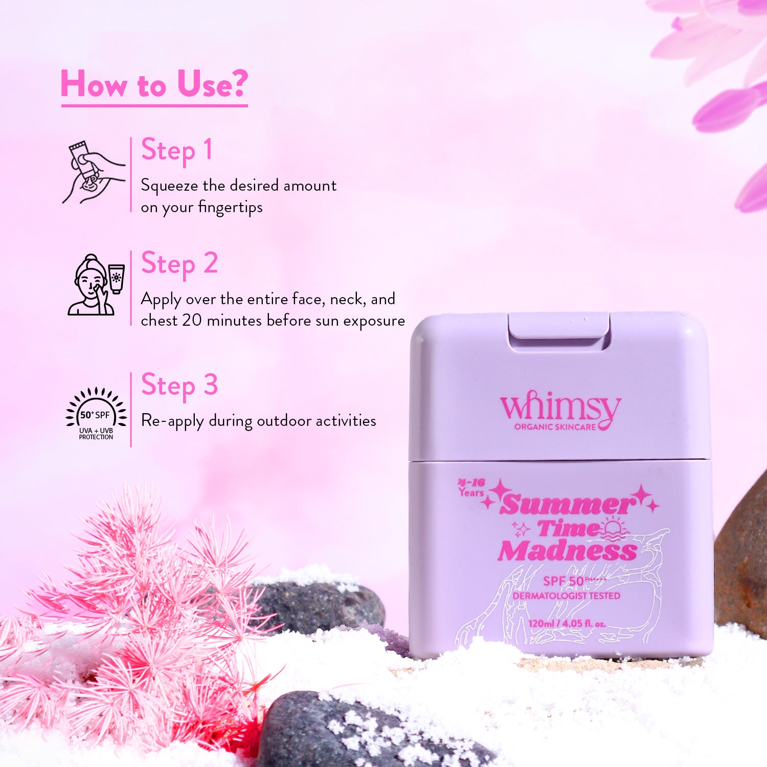 Whimsy Summer Time Madness Sunscreen 50+ - 120 ML (4-16 Years)