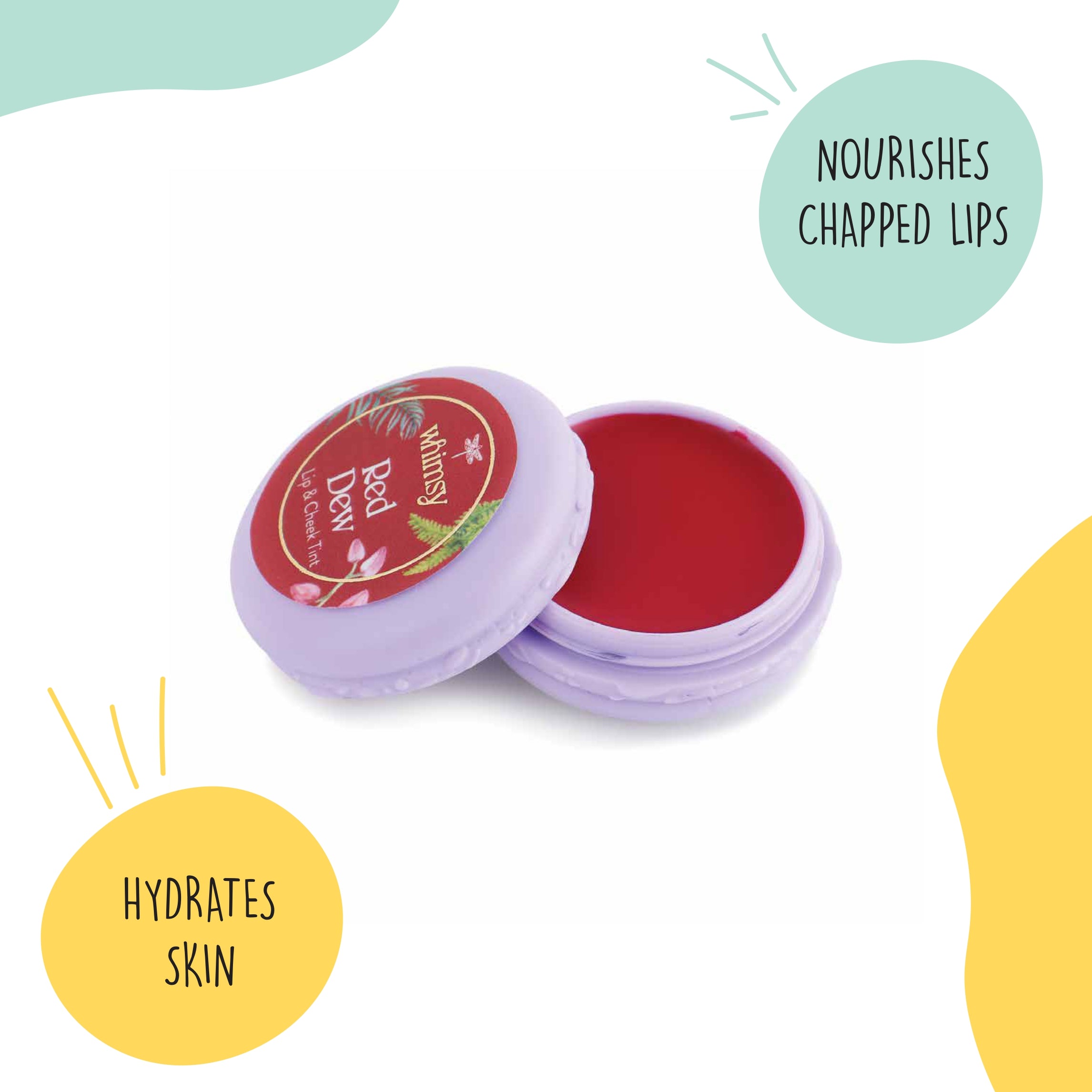 Combo of Lip & Cheek Tints - Pink Pie, Coral Wave and Red Dew For Teen and Preteen Girls
