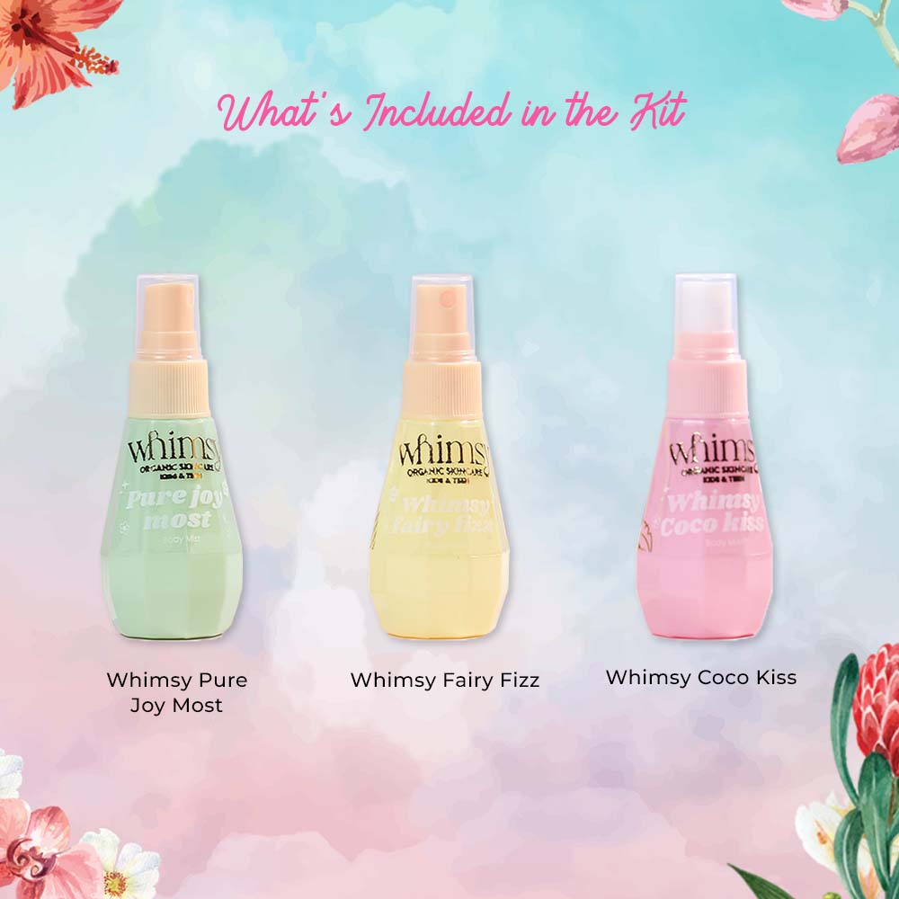Whimsy Mini Tropical Bloom Body Mist Kit for Kids & Teens - Pack of 3