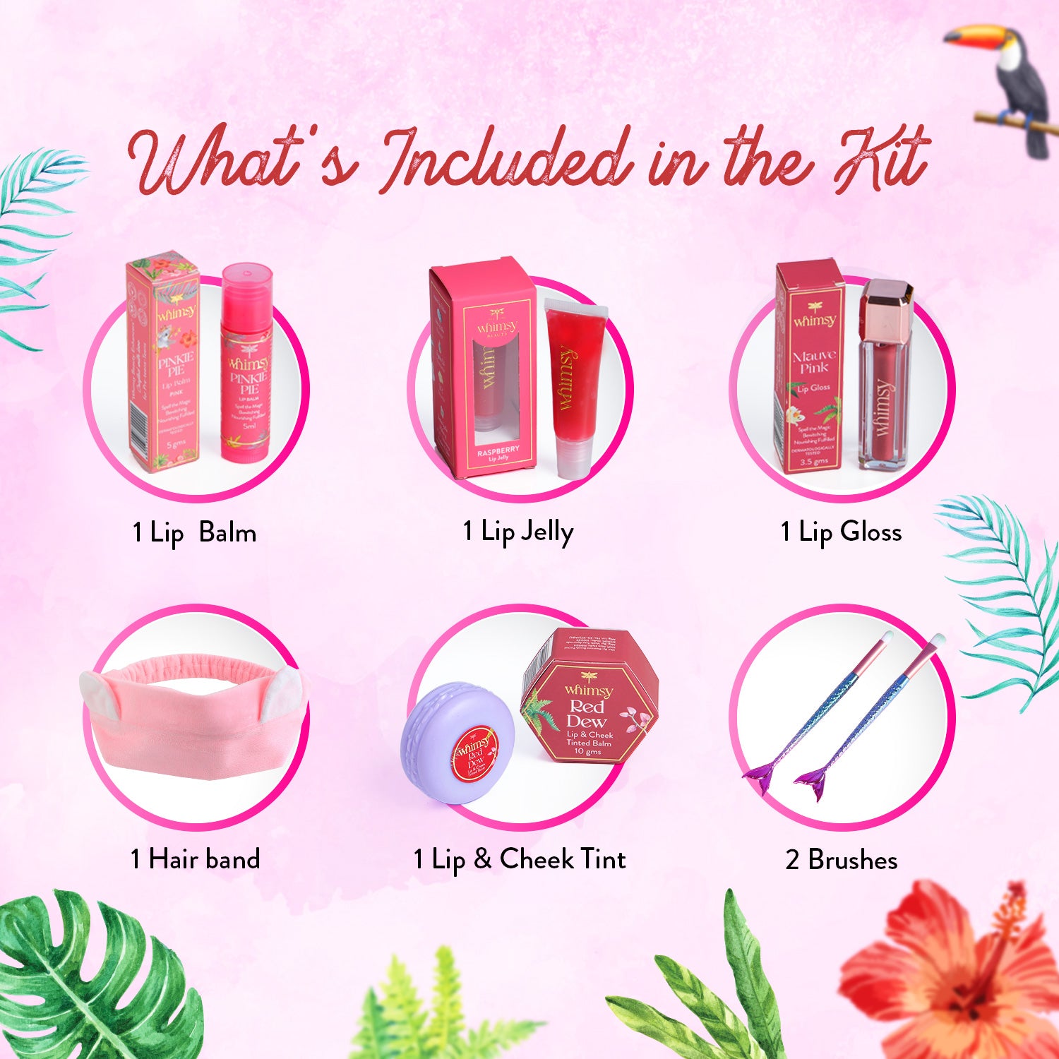 Whimsy Liplicious Beauty kit - Pack of 7