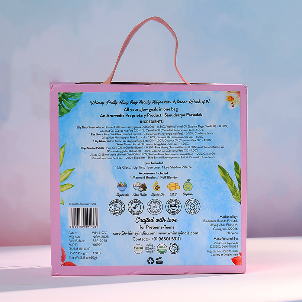 Whimsy Pretty Hang Bag Beauty Kit For Kids & Teens - Pack of 9