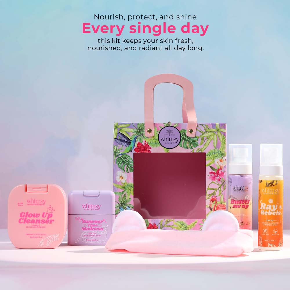 Whimsy Everyday Glow Skincare Essential Kit - Pack of 5