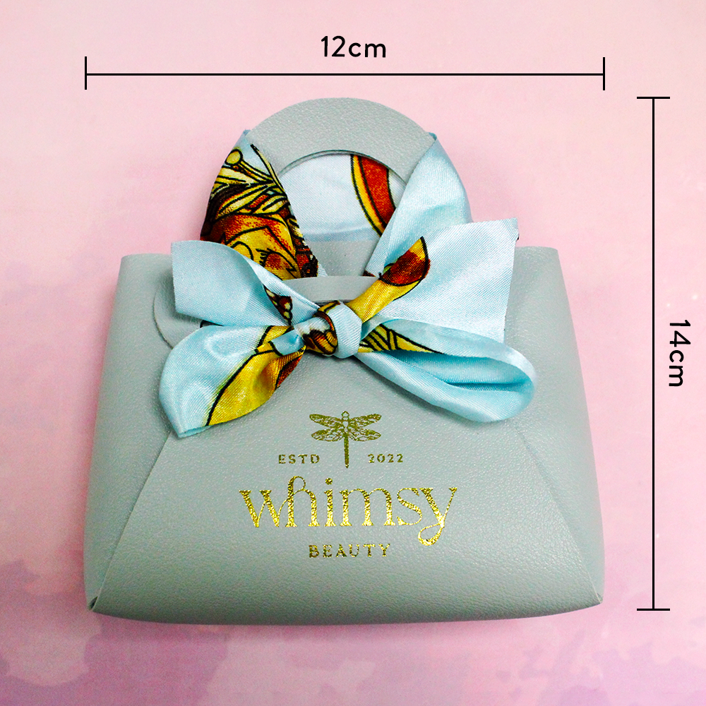 Whimsy Little Cute blue Handbag with Ribbon (12x14cm)