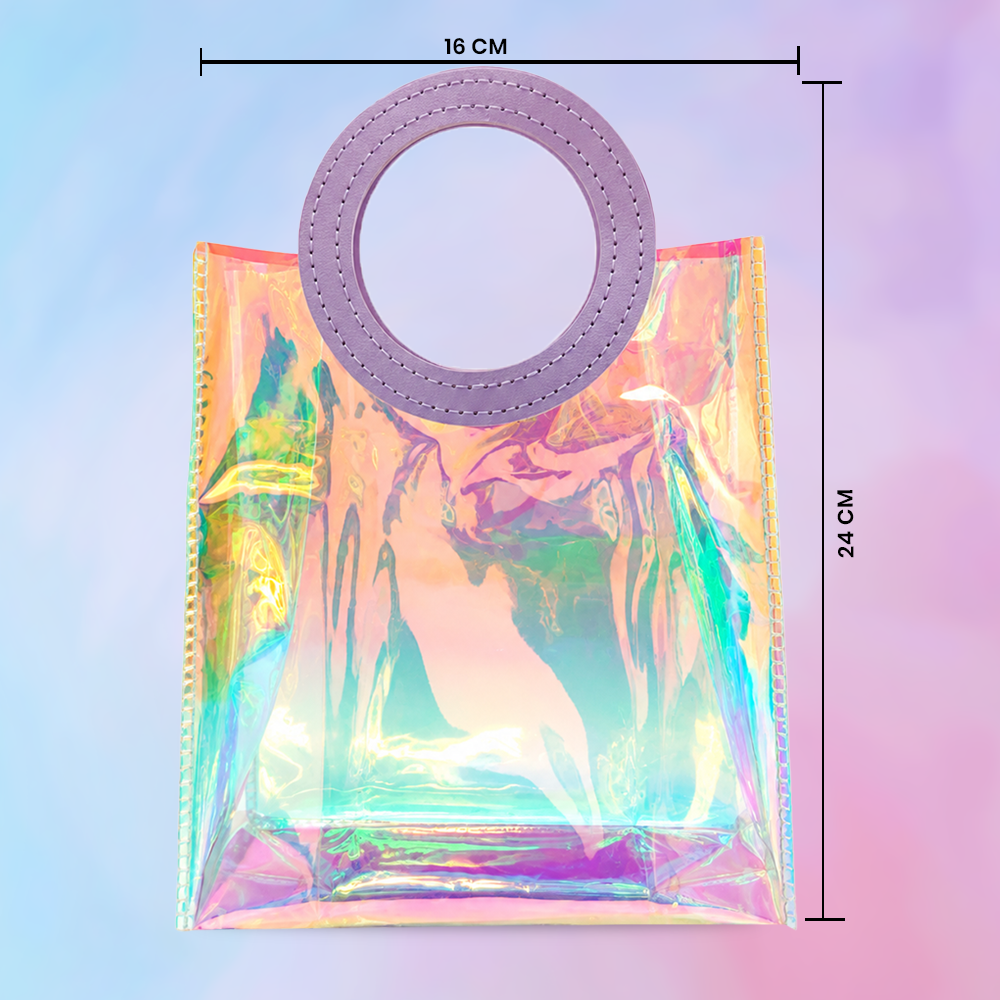 Whimsy Holographic Rainbow Beauty & Travel Pouch 16 x 24 cm