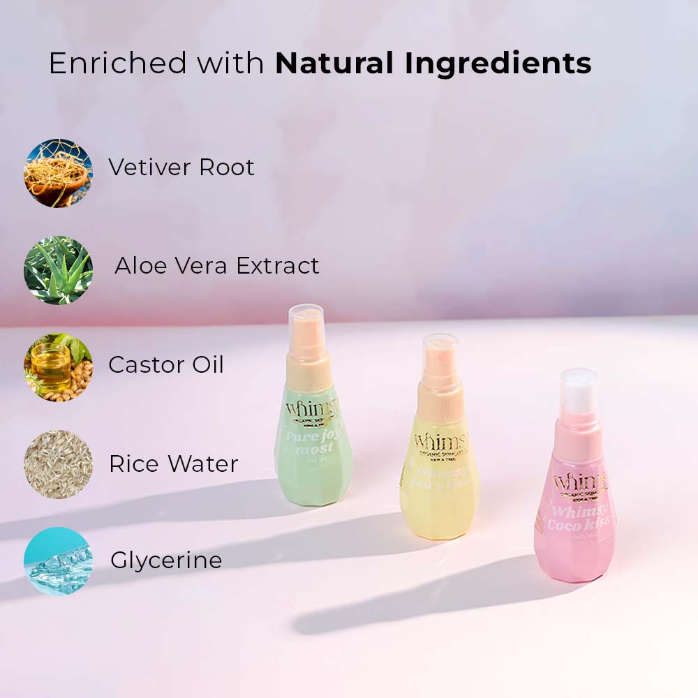 Whimsy Mini Tropical Bloom Body Mist Kit for Kids & Teens - Pack of 3