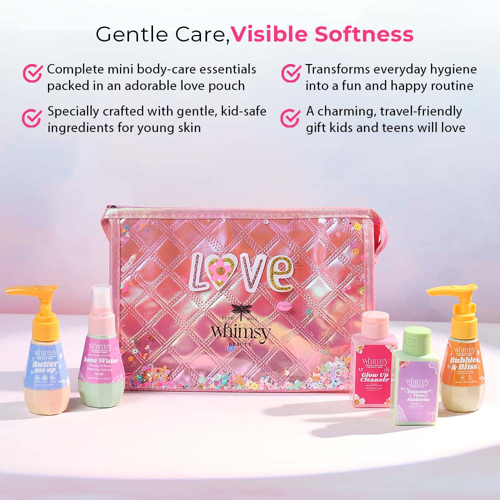 Whimsy Mini Body Care Love Pouch Kit For Kids & Teens