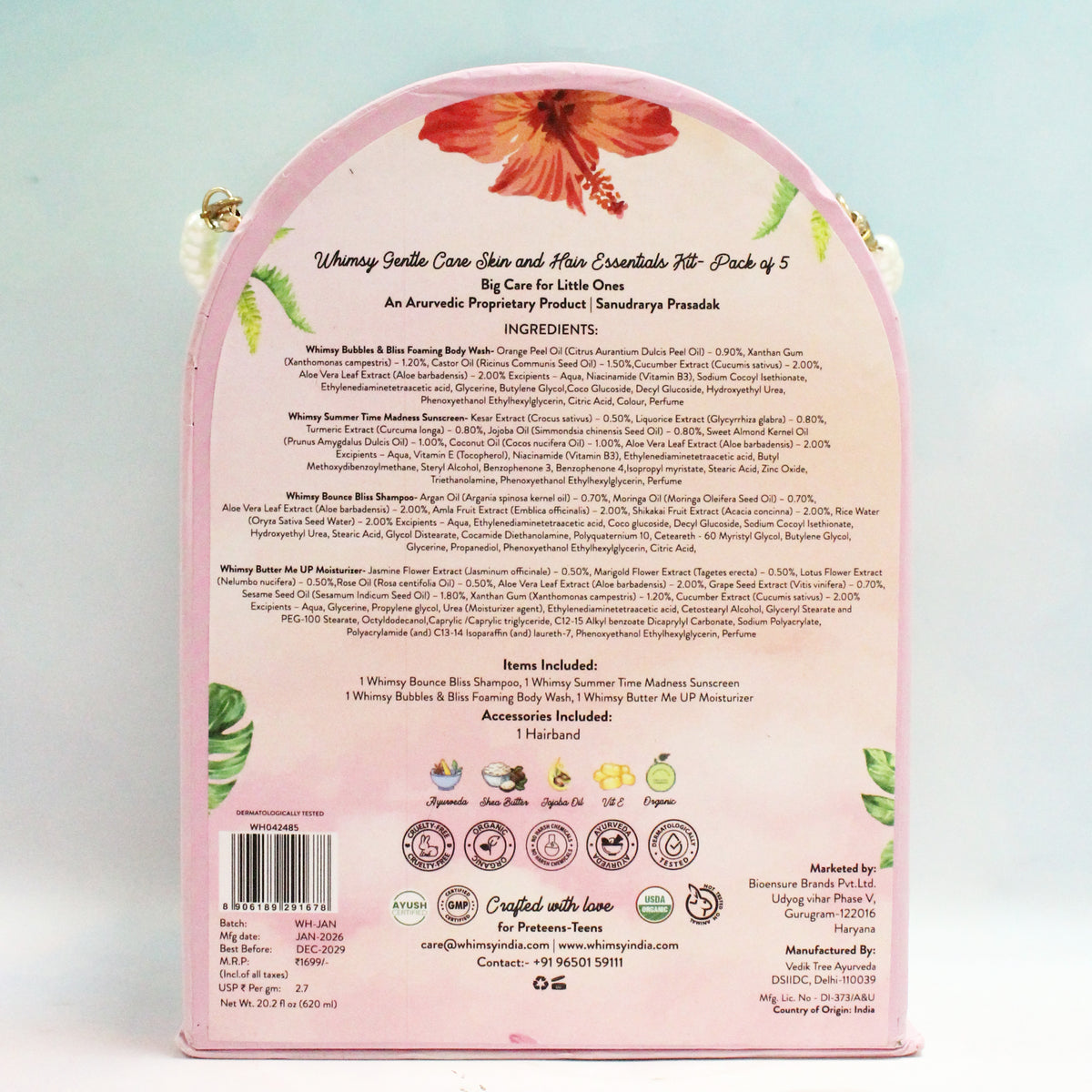 Whimsy Gentle Care Skin and Hair Essentials Kit - Pack of 5