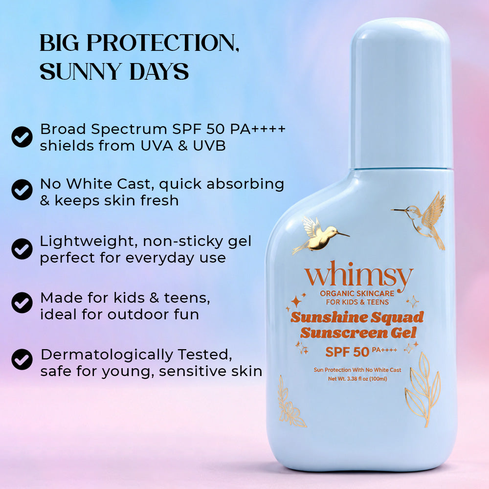 Whimsy Sunshine Squad Sunscreen Gel SPF 50 PA++++ - 100ml