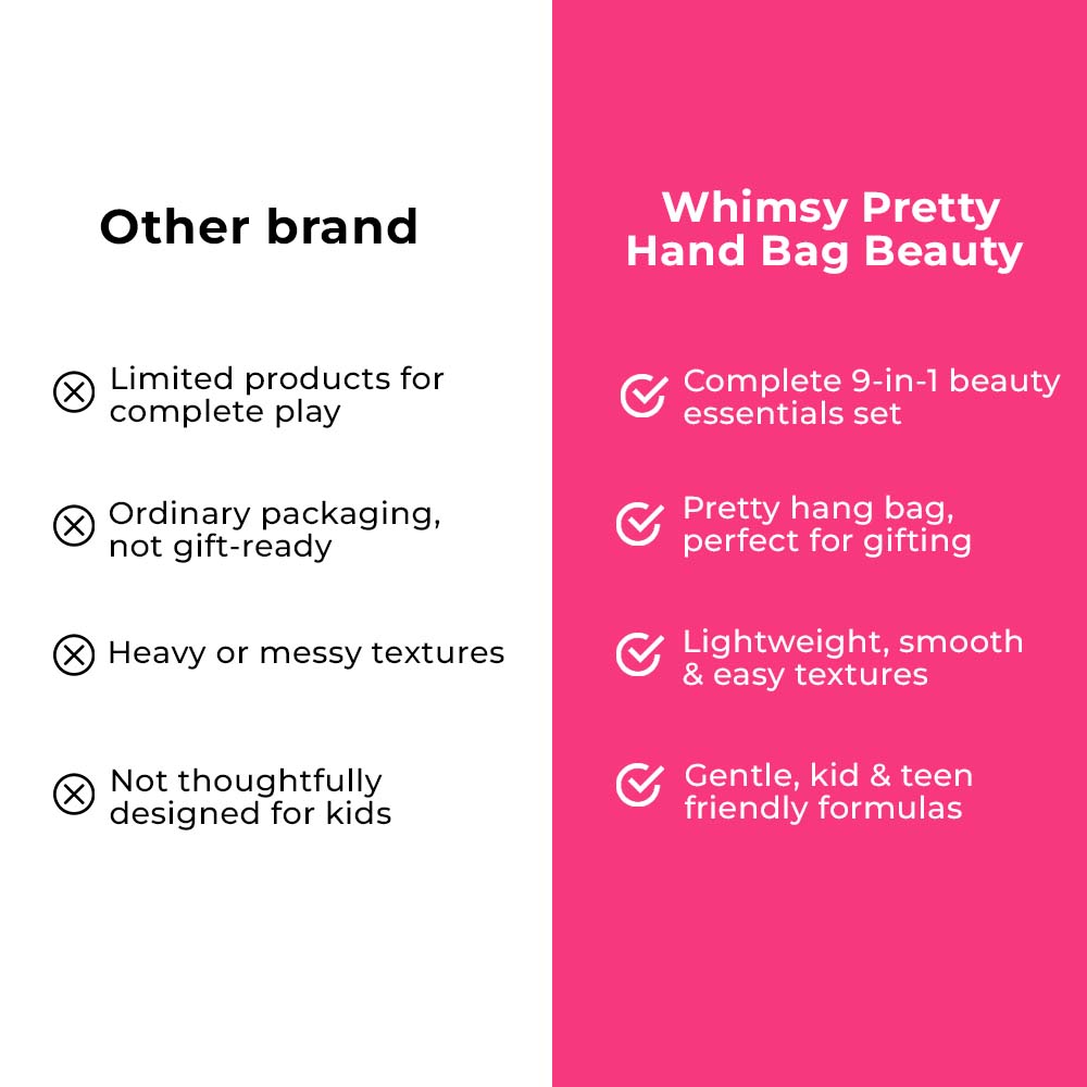 Whimsy Pretty Hang Bag Beauty Kit For Kids & Teens - Pack of 9