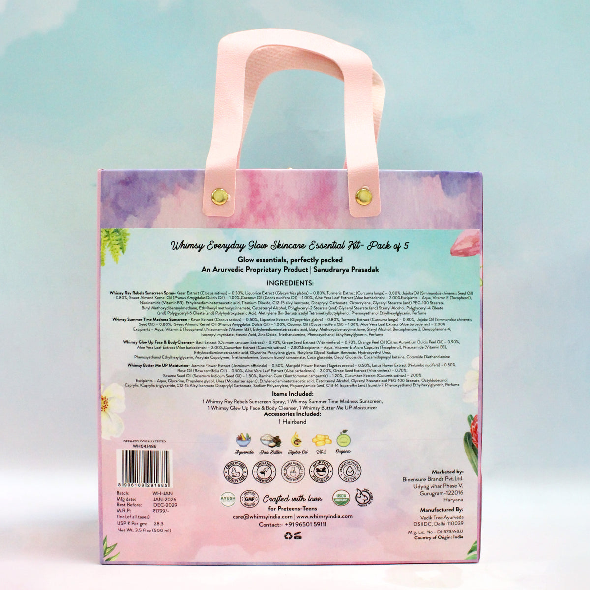 Whimsy Everyday Glow Skincare Essential Kit - Pack of 5