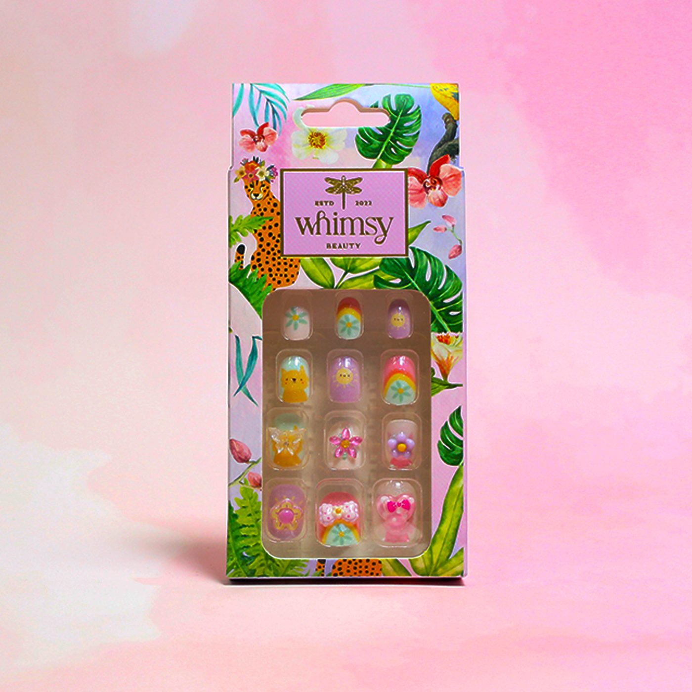 Whimsy Kitty & Bows Press ON Nails