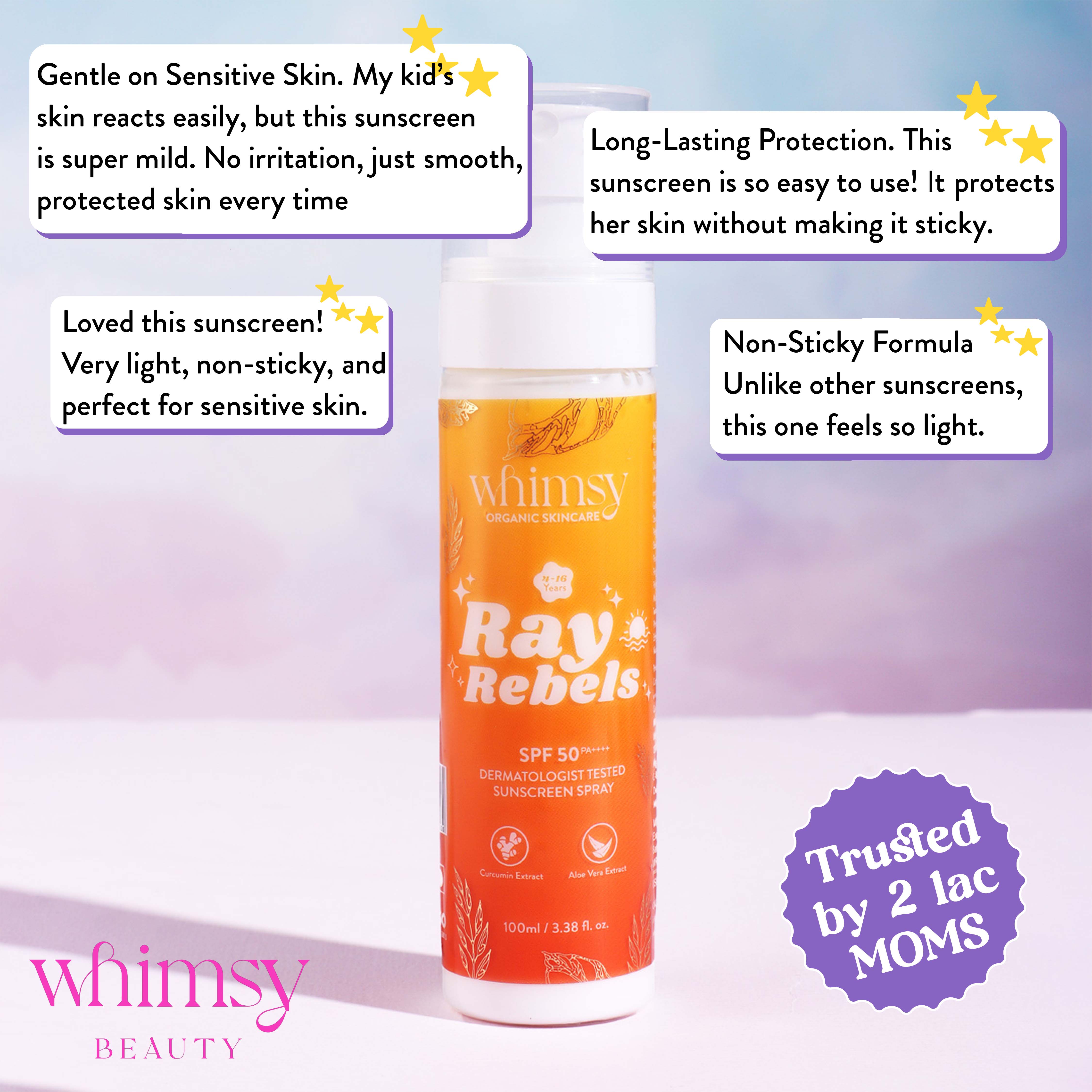 Whimsy Ray Rebels Sunscreen Spray - 100 ML (4-16 Years)
