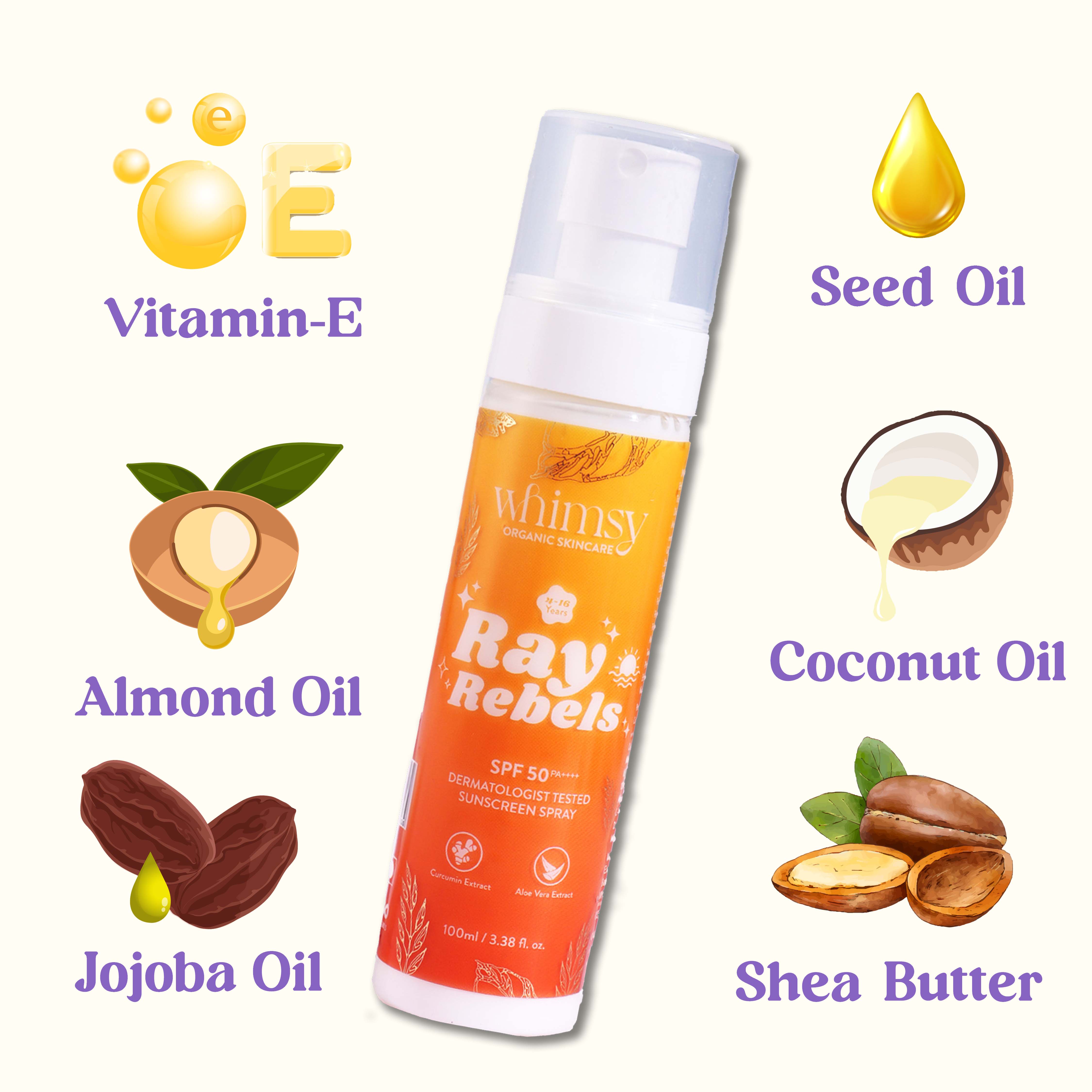 Whimsy Ray Rebels Sunscreen Spray - 100 ML (4-16 Years)