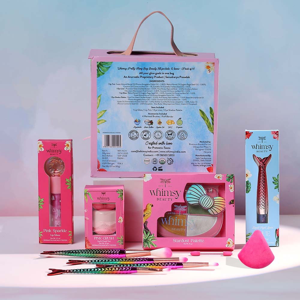 Whimsy Pretty Hang Bag Beauty Kit For Kids & Teens - Pack of 9