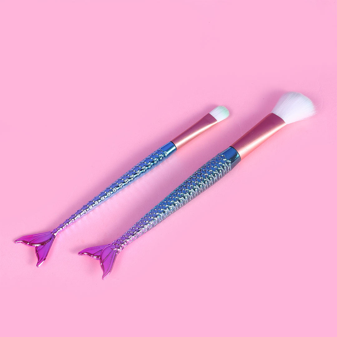 Mermaid Makeup Brushes - Set of 2 For Girls